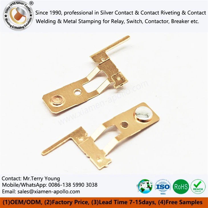 Moving spring riveted assembly for relays Moving spring riveted assembly for relays